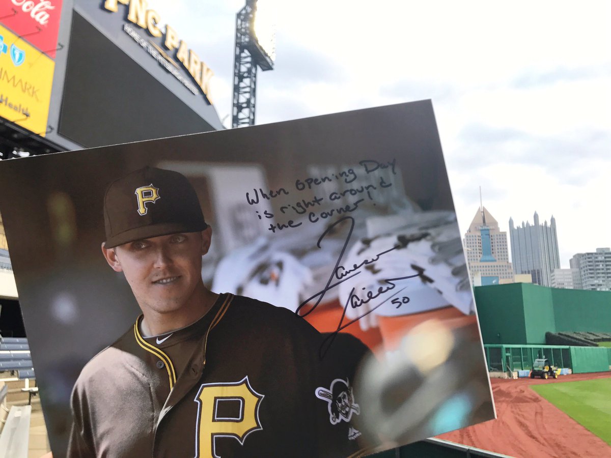 Pirates's tweet image. 🚨 #OpeningDay is 4 days away! 🚨

RETWEET this now for your chance to win a SIGNED reminder pic from @JTaillon19!