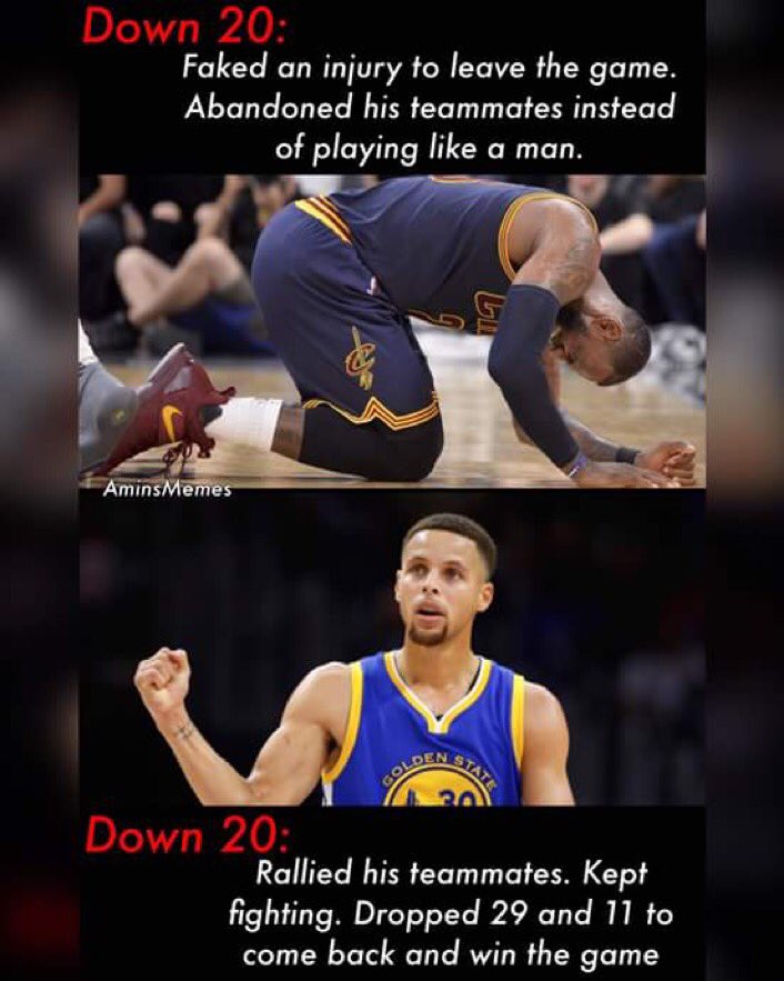 MeninistTweet's tweet photo. the difference of being down 20 against the Spurs https://t.co/r5I75RZKJg