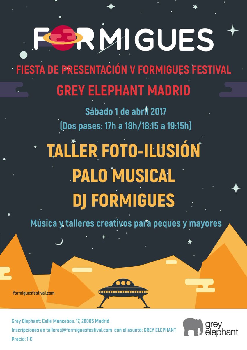 V Formigues Festival se presenta en Madrid <a href="/GreyElephantMad/">Grey Elephant</a> infanmusic.com/musica/80-fest… #musicaenfamilia #talleres <a href="/FormiguesFestiv/">Formigues Festival</a>