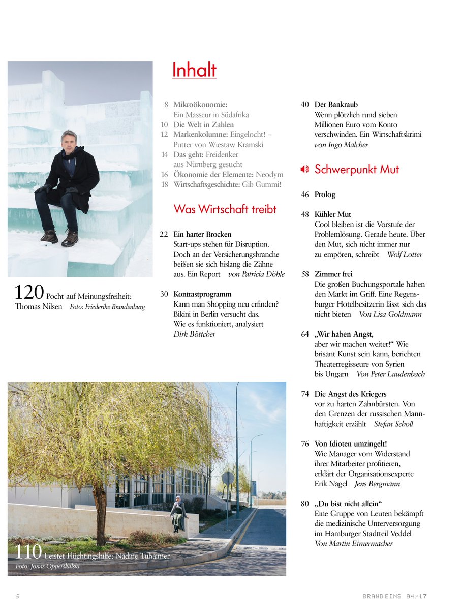 brandeins's tweet photo. brand eins Ausgabe 4 / 2017 
Schwerpunkt: Mut
Ab Freitag am Kiosk! 
Aus dem Inhalt: https://t.co/cWjYqG0KaR