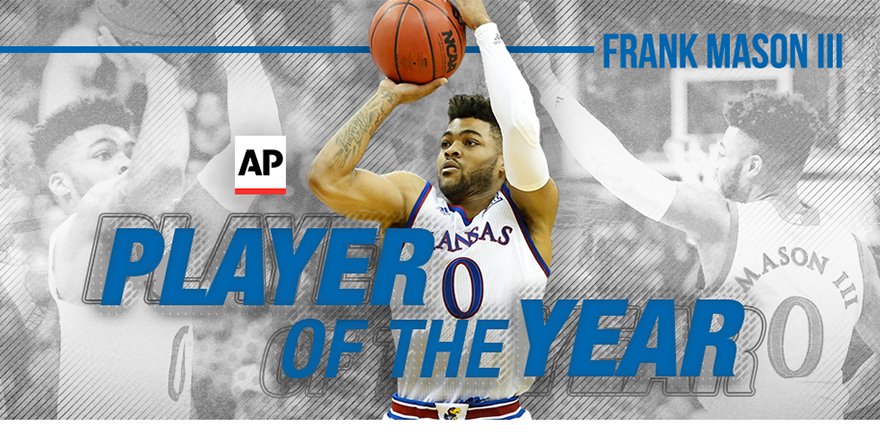 Frank Mason III has been named the Associated Press Player of the Year today in Phoenix! 🔴🔵

#kubball #RockChalk
