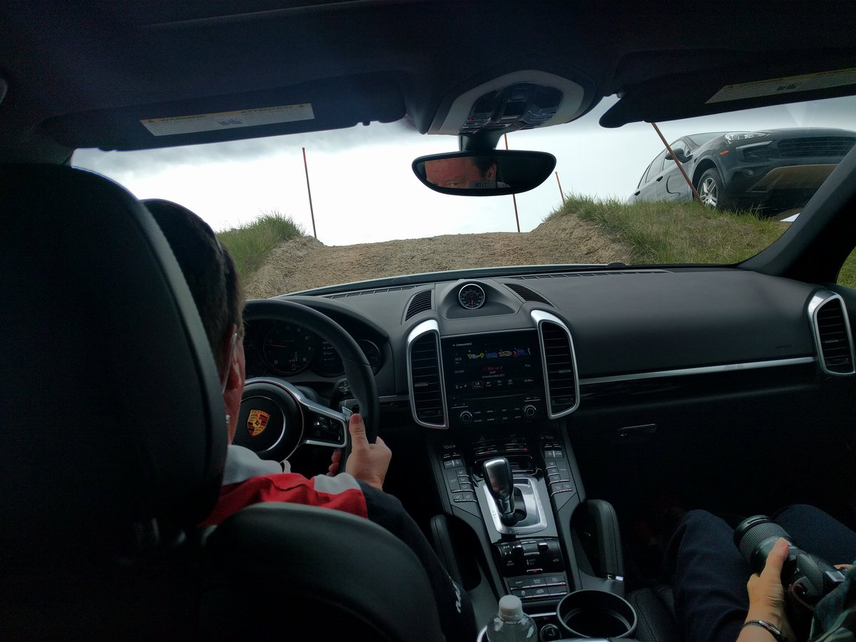 nikitavishaka's tweet photo. Driving up a rugged slope at the Porsche Experience Center in a Cayenne. Amazing what that car can do! @PECATL @streettrotter #JetBlueATL https://t.co/cEvt7pO3Aw