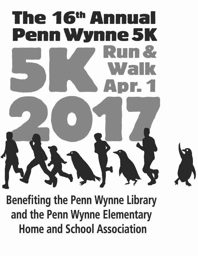 Penn Wynne 5K this Sat 4/1.  Sign-up at pennwynne5k.org