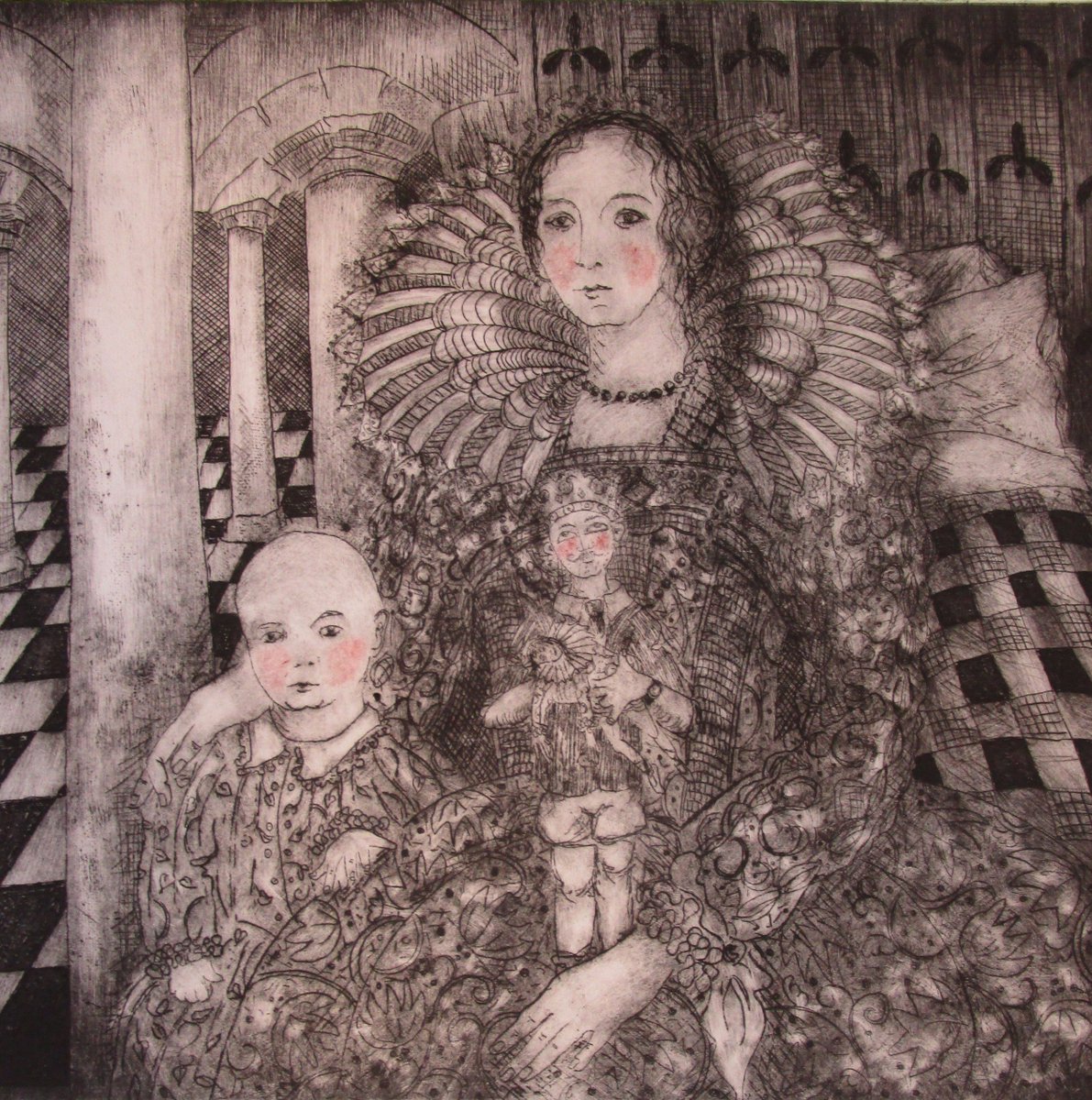 "The Pillars" Etching #print #fineart #printmaking