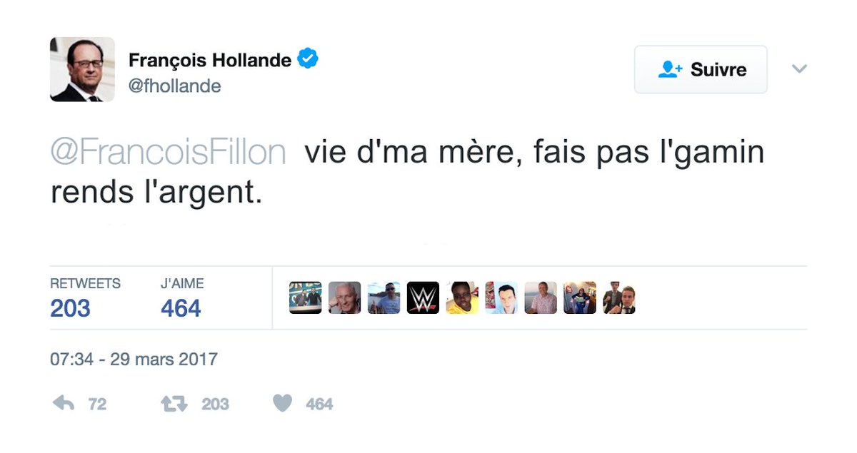 Ah ouais si même Hollande s'y mets. #RendsLargent #francoisfillon