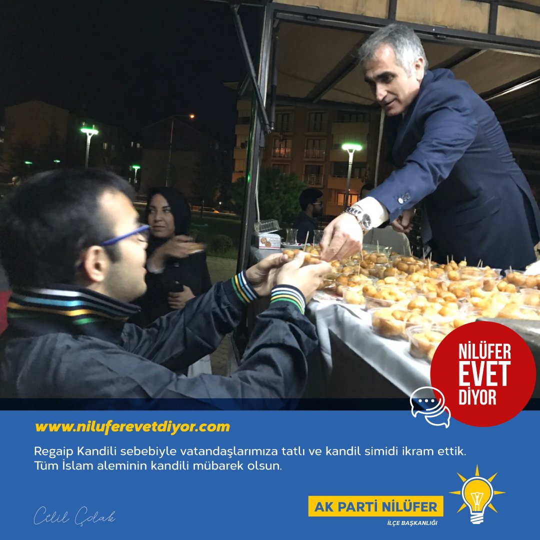 niluferevet's tweet photo. Regaip Kandili sebebiyle vatandaşlarımıza tatlı ve kandil simidi ikram ettik. Tüm İslam aleminin kandili mübarek olsun. https://t.co/Gk9hG1cGCS