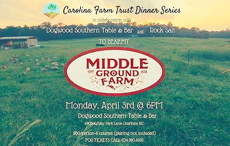 A few seats remain for the <a href="/rocksalt/">RockSalt</a> &amp; <a href="/DogwoodSouthern/">DogwoodSouthernTable</a> dinner to benefit <a href="/NCSCFarmTrust/">CarolinaFarmTrust</a> &amp; #MiddleGroundFarm Res: 704.910.4919 #cltfood