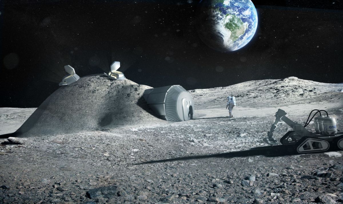 cespazio's tweet photo. #TommasoGhidini annuncia "@esa ha realizzato un modello di base lunare in 3d con con materiali lunari" #cespazio https://t.co/38C0fEqA0c