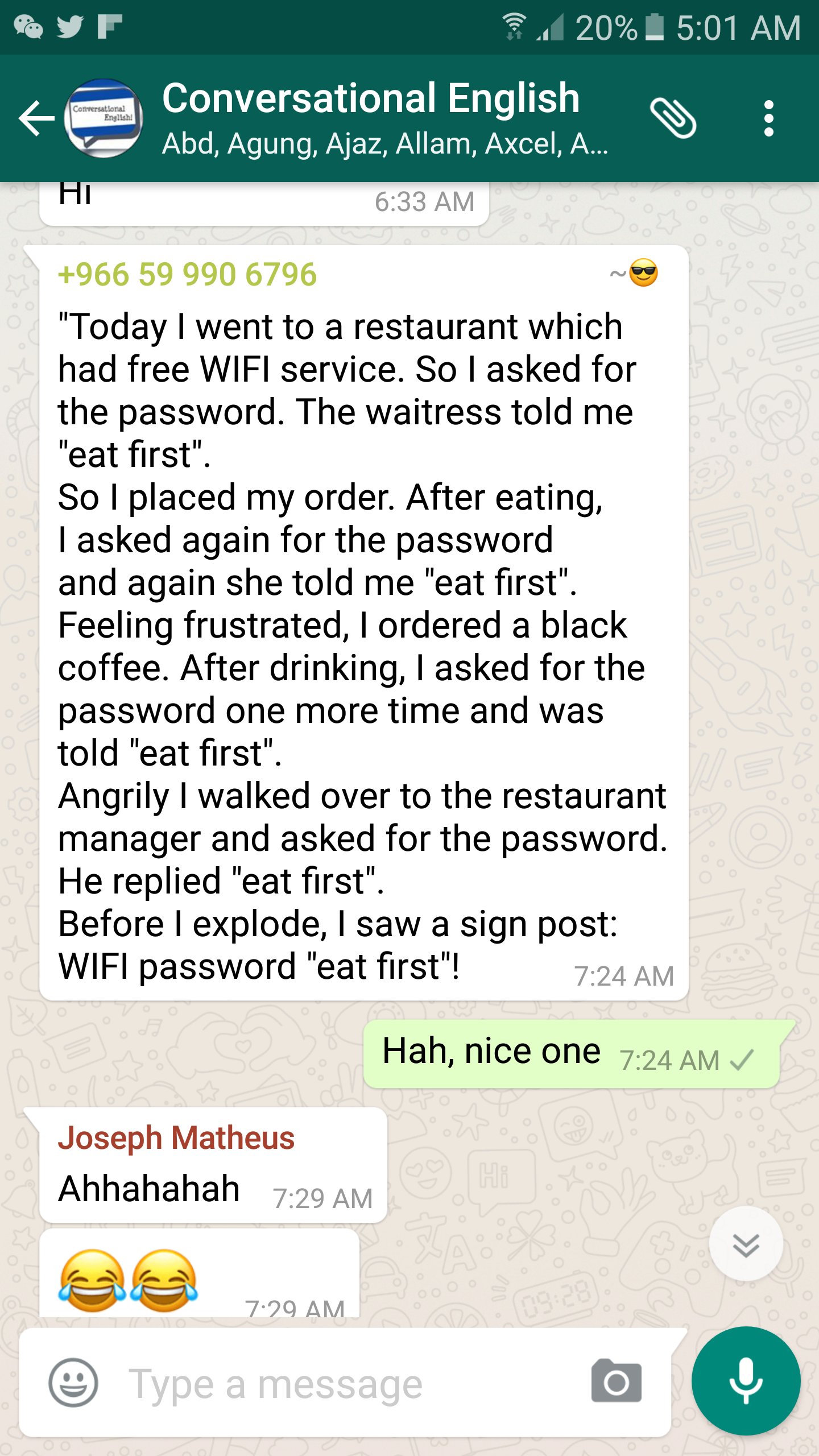 Whatsapp group jokes new arrivals