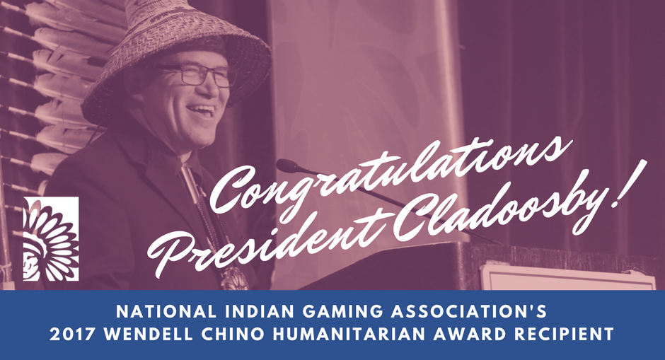 NCAI1944's tweet photo. Congratulations President @BrianCladoosby on receiving the 2017 Wendell Chino Humanitarian Award from @NIGA1985! https://t.co/AjLmZiuLwZ https://t.co/ad0TT92Pbx