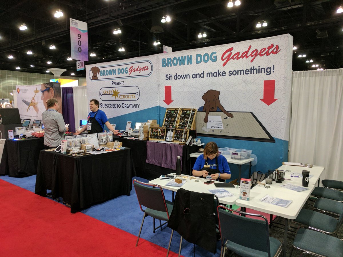 BrownDogGadgets's tweet image. Excited to be at the #NSTA National Conference! Come check out our new &amp;amp; exciting #crazyCircuits products and make an LED Nametag! #NSTA17