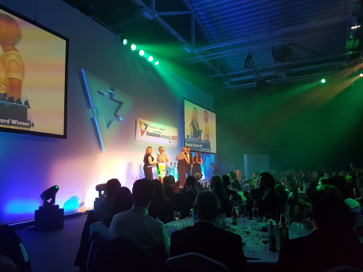 We just won the Let's Grow Award at #nebizawards woooooo go Double Eleven!