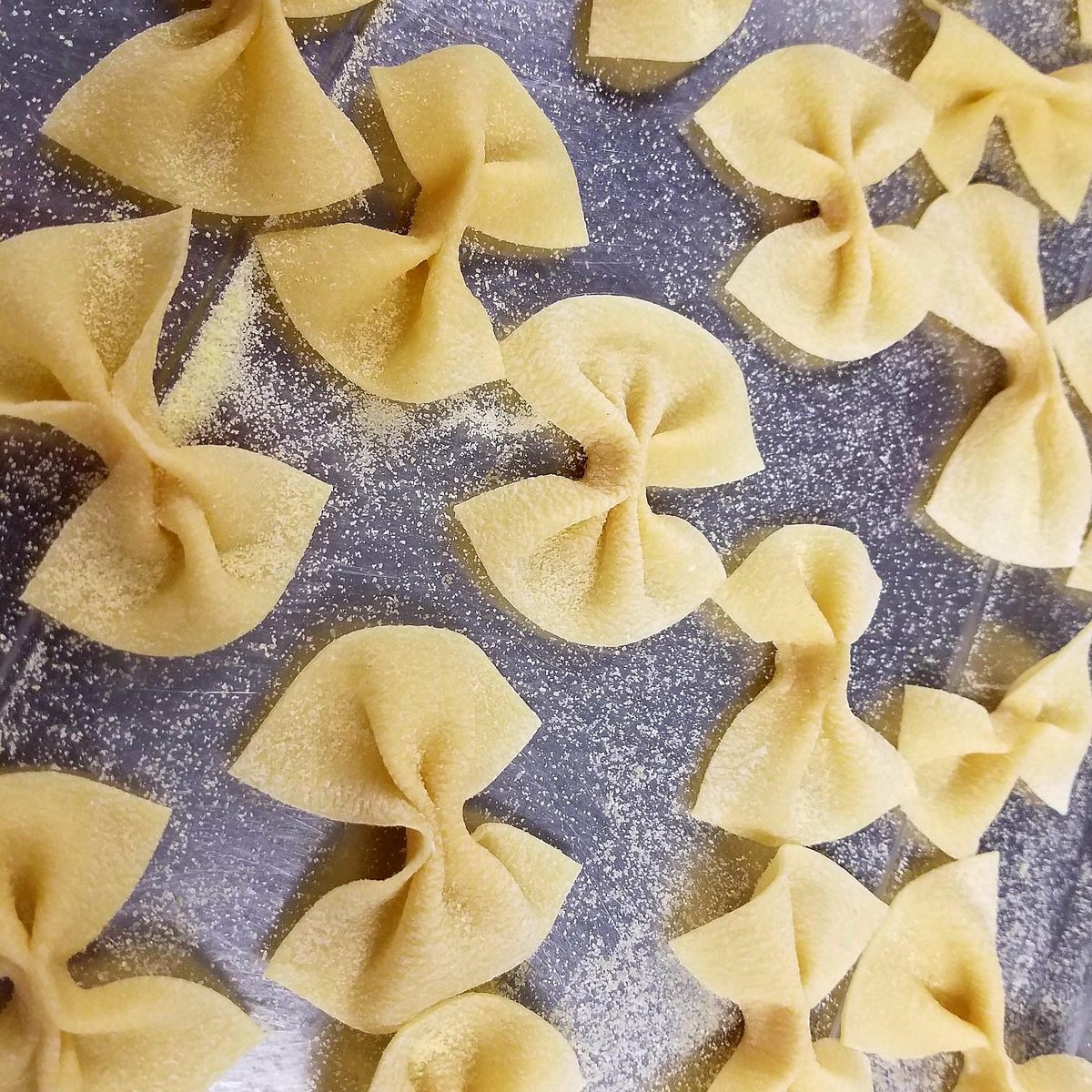 IanVest's tweet photo. Handmade #farfalle @back40kitchen tonight! #organic #pasta #freshpasta #pastalove #foodie #foodporn #greenwichct #chefianvest @CTBites https://t.co/9TsVsREbJV