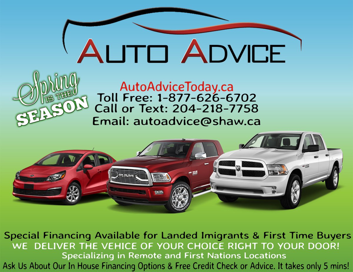 AutoAdviceToday's tweet image. autoadvicetoday.ca Financing Services; Financing for new/used cars, trucks and SUVs. Bad/No Credit ok! $300 cash on referealls!