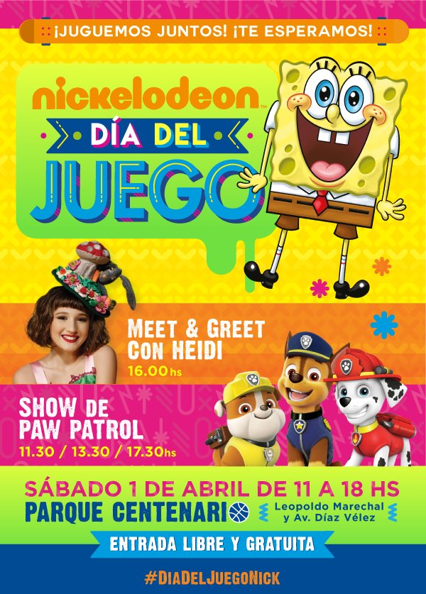 Este sábado!!! No te podes perder el #DiaDeJuegoNick de @MundonickLA !! Veni a conocer al elenco de #heidibienvenidaacasa 💙🐰