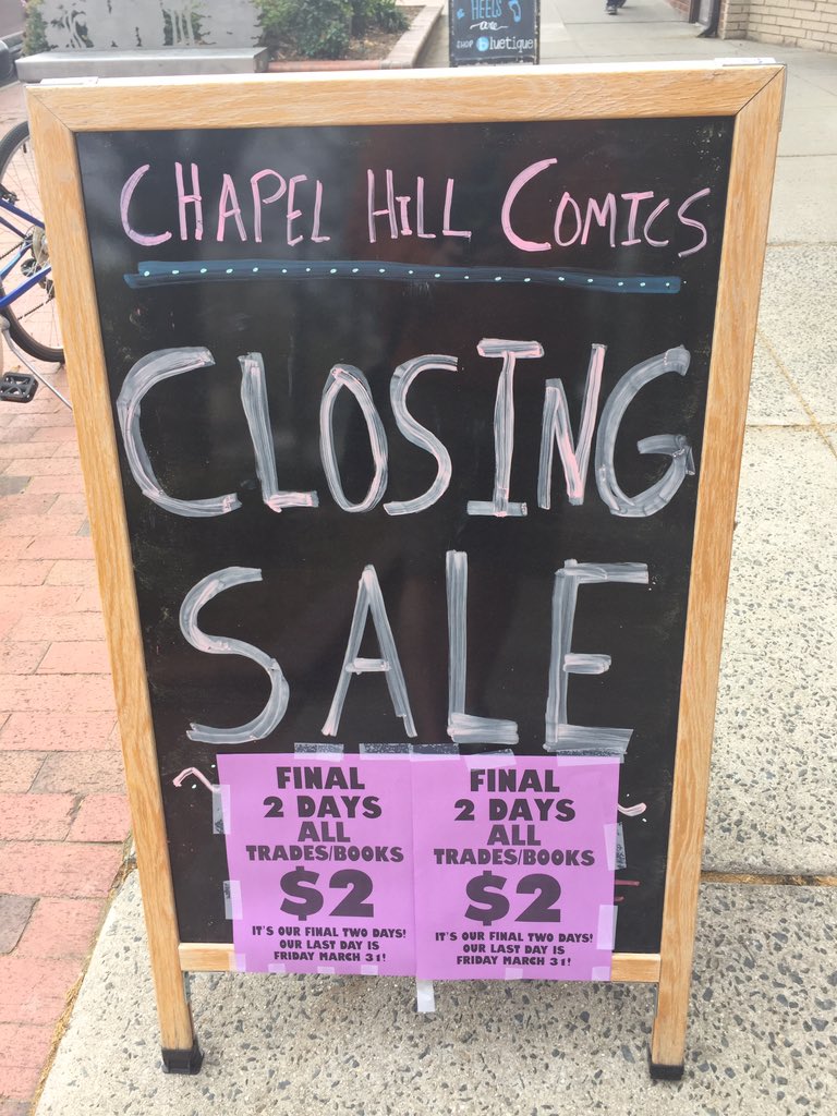 chapelhillcomic's tweet photo. Last two days, huge #Sale #Huge #Deals @chapelhillcomic https://t.co/zhxhi90yJq