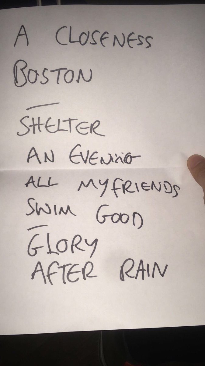 Mark_Shaughs's tweet photo. Kinda robbed the set list from the stage @dermkennedy . It'll be worth millions in a few years! https://t.co/1JVtJlIunK