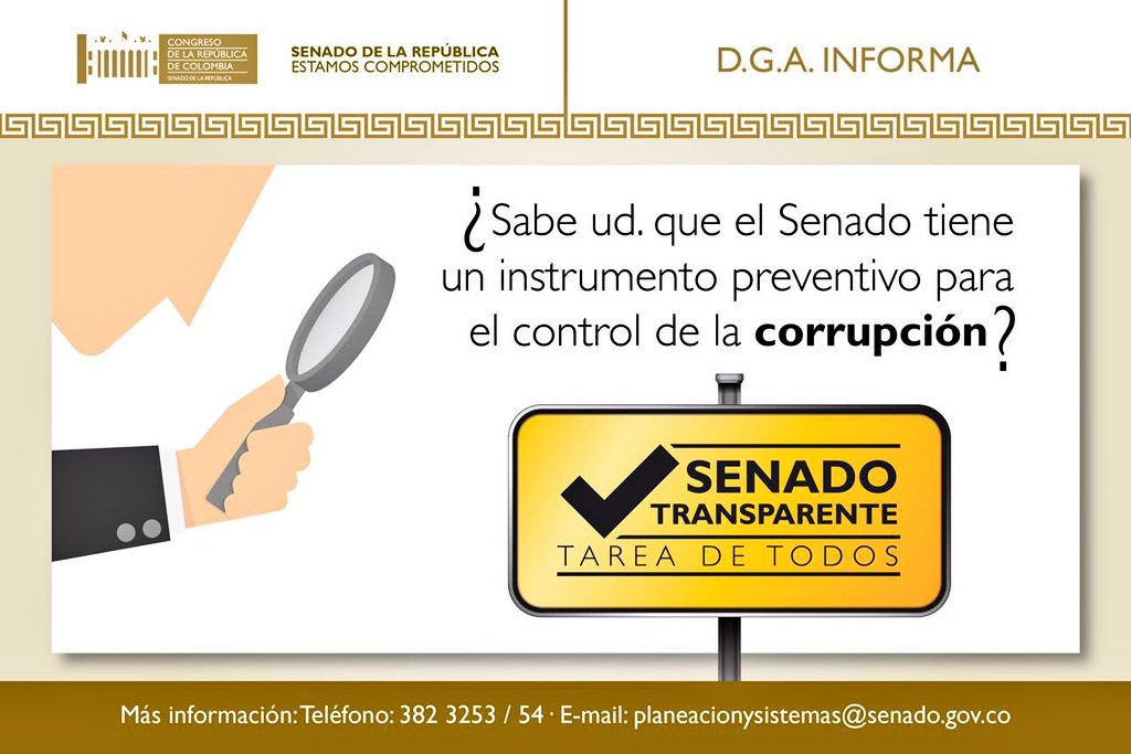SenadoGovCo's tweet photo. #SenadoTransparente #PlanAnticorrupción2017 https://t.co/hUnOobmPbk