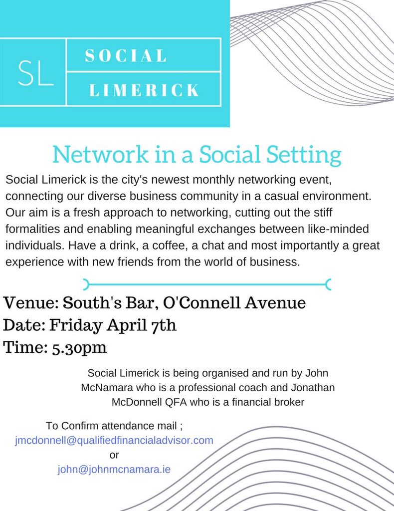 Hope to maybe see some new faces <a href="/SocialLimerick/">Social Limerick</a> <a href="/LimerickHour/">Limerick Hour</a> #LimerickHour promises of yummy finger food to spice up the 😋