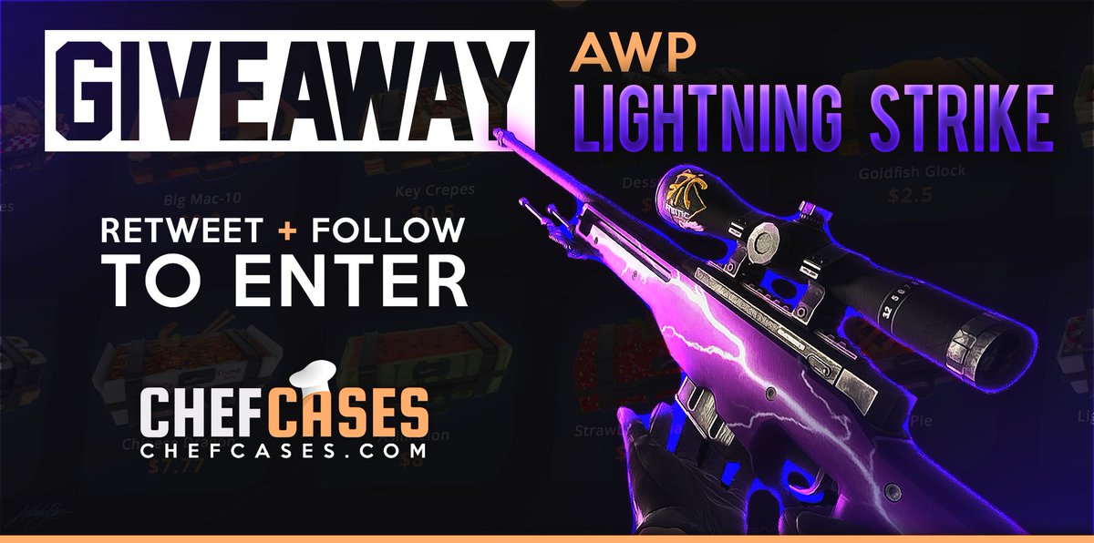 Chefcases's tweet photo. 7 Hours AWP | Lightning Strike Giveaway!

To win: 
-Retweet+Follow
-Go: https://t.co/JlOXe7qa4y
-Tag two friends https://t.co/l37SzLNbQB