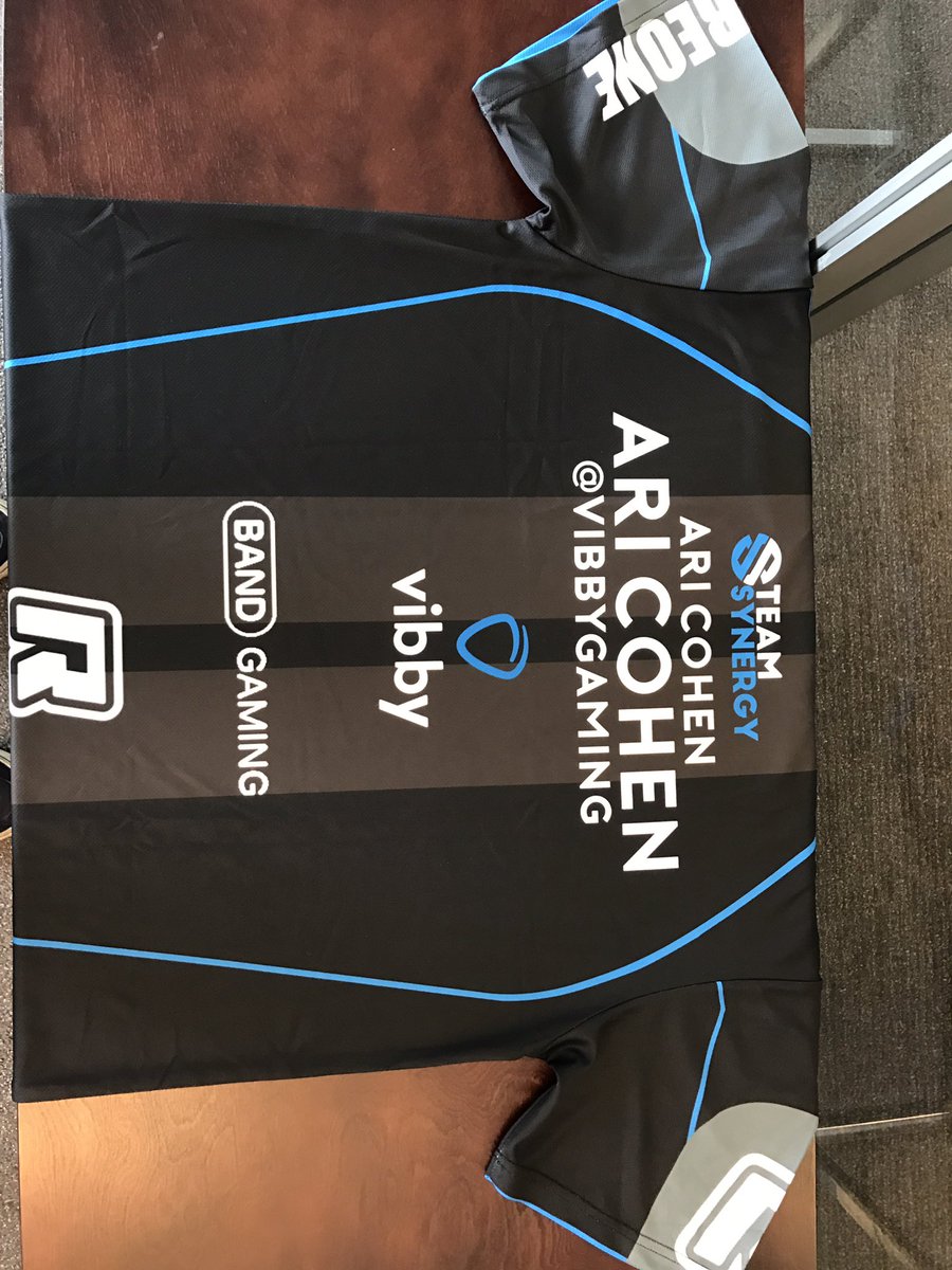 cohen_ari's tweet photo. Thanks to our partners @SYNG_ES for this personalized team jersey! You guys are awesome! @VibbyGaming @Vibby https://t.co/kBKzmR7UwY