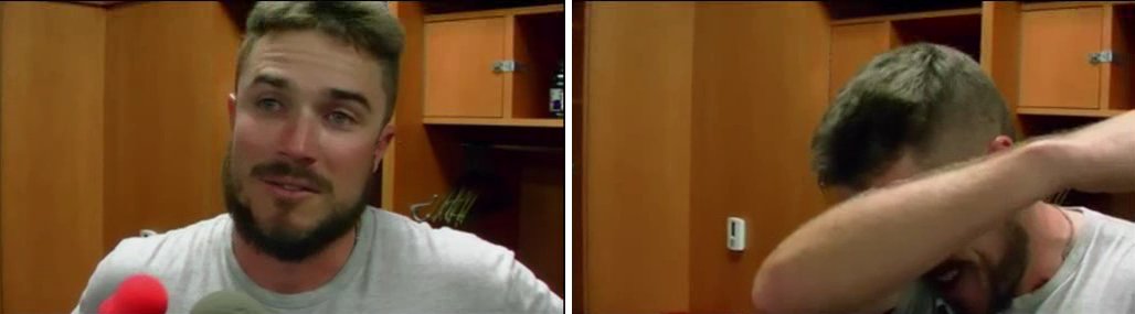 JeffSkversky's tweet photo. Phillies 1B Brock Stassi fights back tears after making Phillies Opening Day Roster for 1st time at 27
Hear from Stassi on @6abc at 6 https://t.co/qmSHb9hFES
