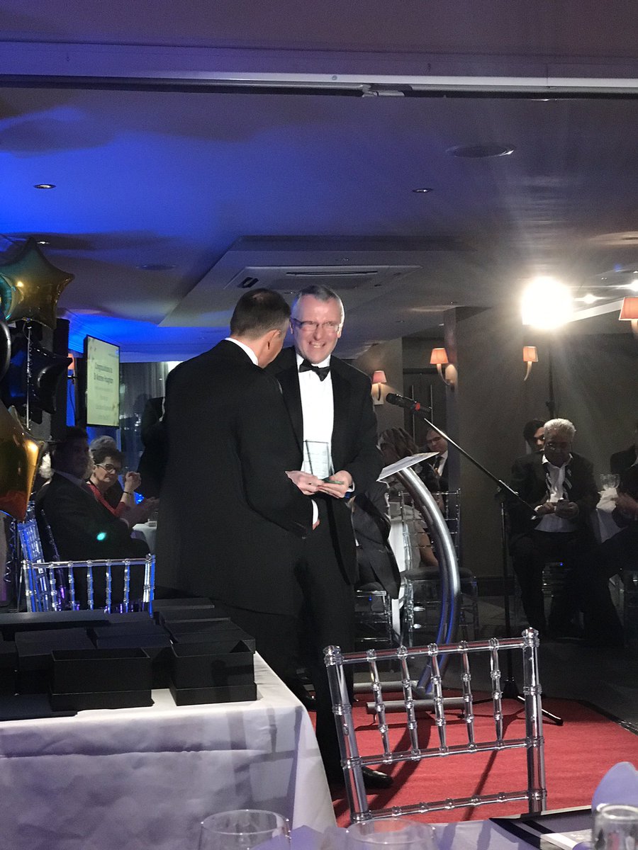 Andrew Houghton collects his best educational supervisor award #LincsEdCelebration