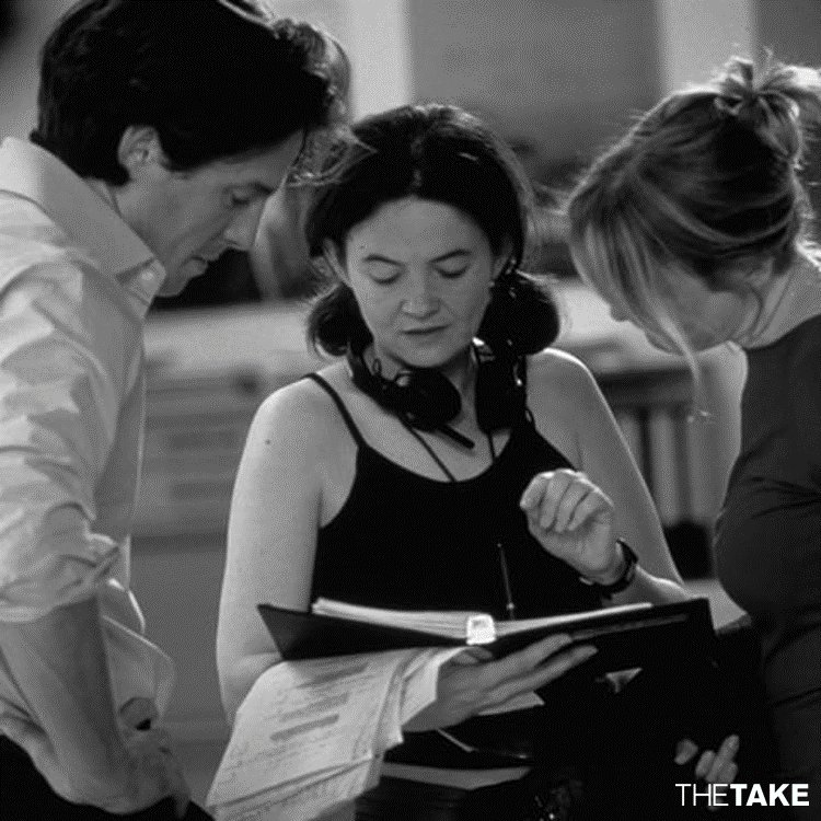 Behind the Scenes: Director Sharon Maguire with Renee Zellweger &amp; Hugh Grant on the set of Bridget Jones's Diary #WomensHistoryMonth