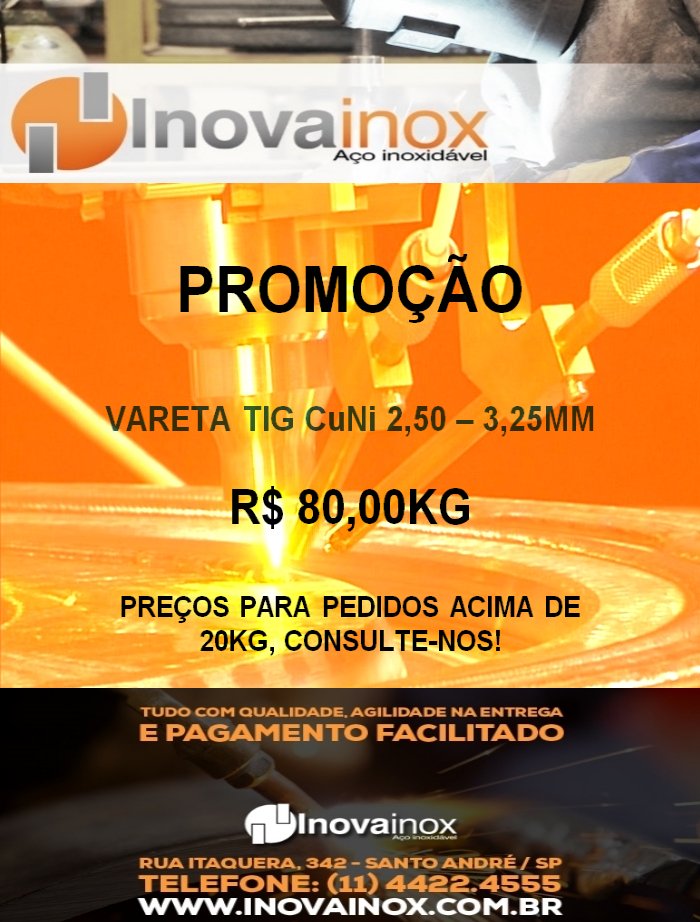 InovaInox's tweet photo. Vareta para Solda TIG CuNi https://t.co/8dENmAz8m5