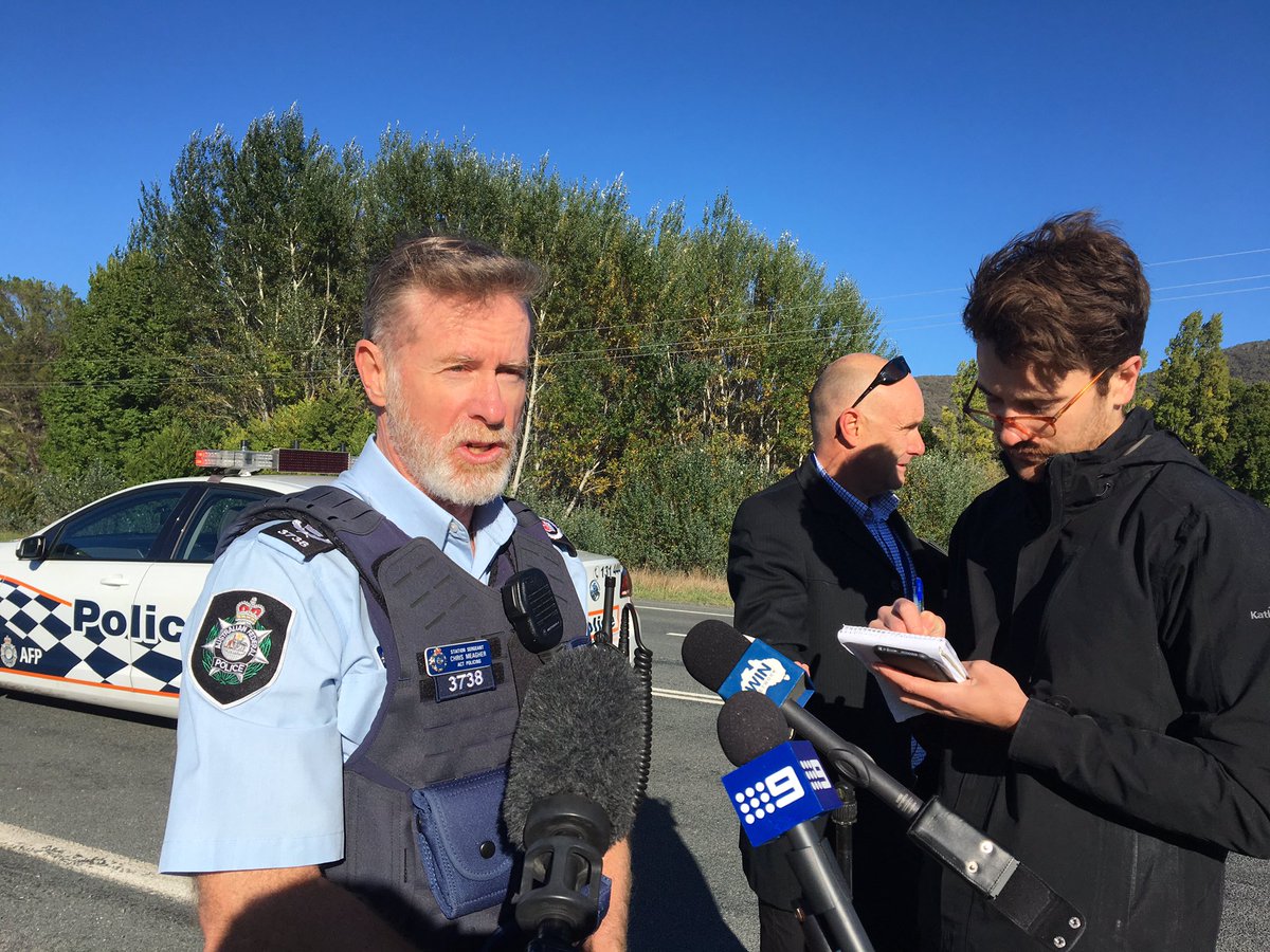 jcobevans's tweet image. Sergeant Chris Meagher confirms a cyclist fatality on Monaro Highway, died at the scene #ABCNewsCanberra
