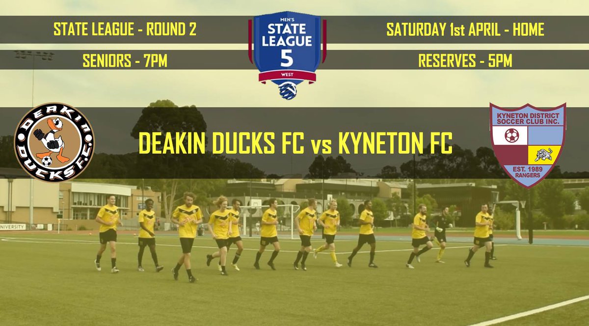The Ducks are at home again this Saturday, taking on <a href="/KynetonSoccer/">Kyneton Soccer</a> as they seek to improve on their debut 5-1 win in Round 1 #ddfc #ffv