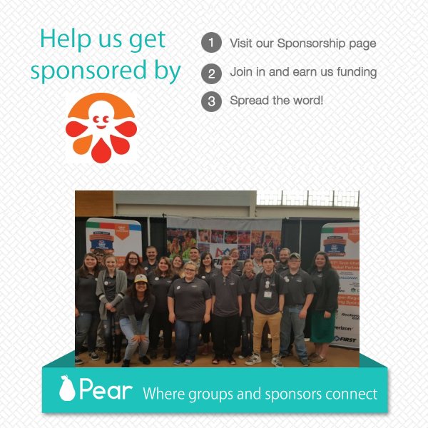 TRIrobotics's tweet image. Any other teams wanting some new shirts for worlds or next season? Go to pearup.com/referral/BGBF-… to earn a $200 sponsorship from @Customink!