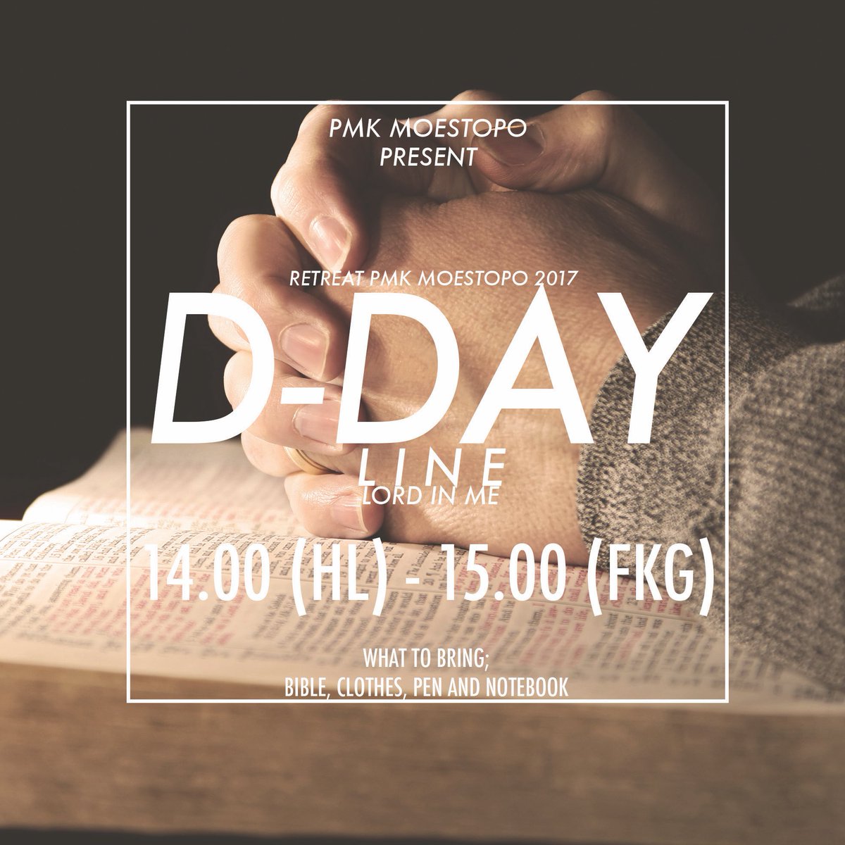 Today is the day! Be there. See you! Gbu