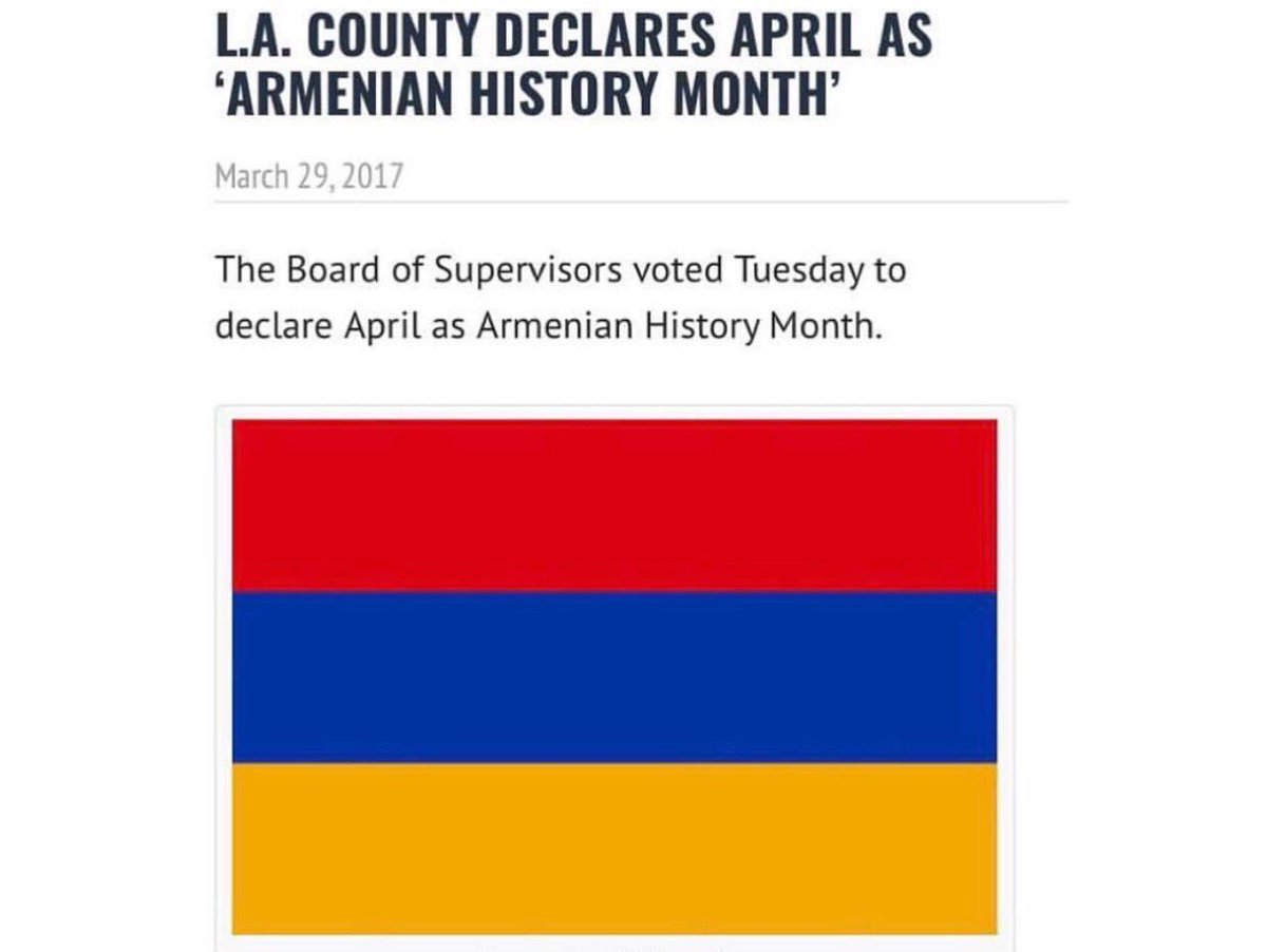 This is a huge leap forward for the Armenian community in L.A. and for our diaspora! Thank you so much L.A. County! #ArmenianHistoryMonth🇦🇲