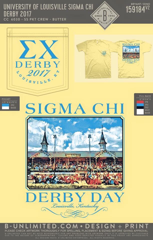 UofLSigmaChi's tweet photo. RETWEET to win one of our Derby shirts benefitting @huntsmancancer! Here's the link to purchase: https://t.co/JXesSHFVYo… https://t.co/xru6HXjX7y
