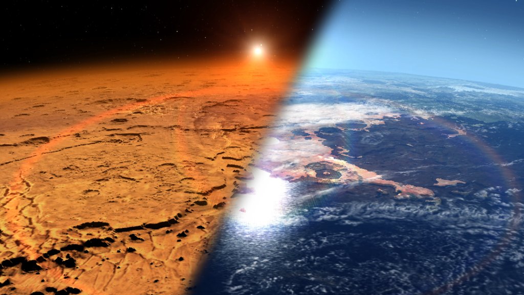Mars may have once been like Earth...until the harsh solar wind &amp; radiation stripped away the planet's atmosphere: go.nasa.gov/2nkPXW4