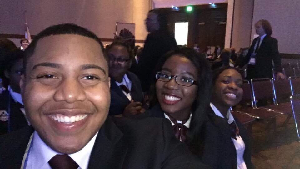 HokeHighHOSA's tweet photo. Hoke County HOSA students having fun at the opening ceremony. Give a round of applause to these dedicated students. #NCHOSASLC41 https://t.co/pFLtjwOxMR
