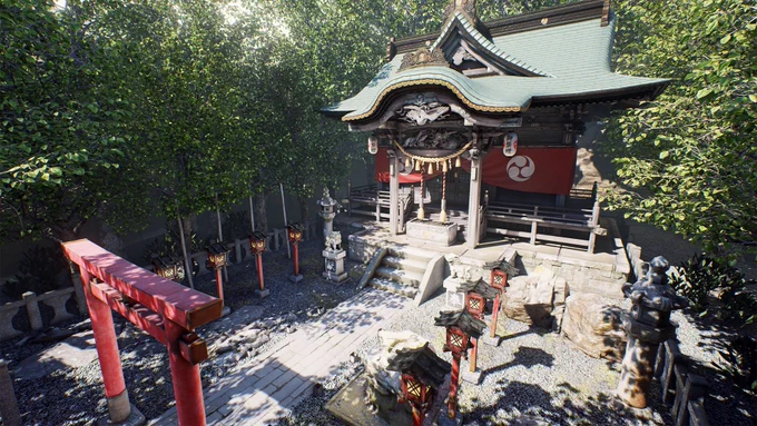 神社をUE4マーケットプレイスで販売しようと思い、ようやくデータの整理と修正が終わったので、今朝、最初の申請を済ませました。問題が無ければいいなあ。
ちなみに植物はカイトデモのアセットを使わせて頂いてます。それ以外はオリジナルです。#UE4 