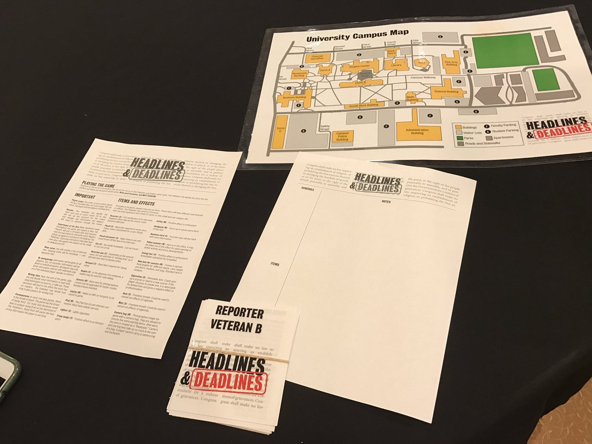 chriswhitley's tweet photo. Forget Dungeons &amp; Dragons. Student journalists are playing Headlines &amp; Deadlines at #TIPA2017. https://t.co/xuDYkpuphE