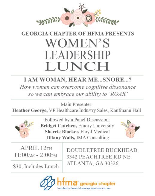 Hear us ROAR...<a href="/GeorgiaHFMA/">GeorgiaHFMA</a> presents Women's Leadership Lunch on 4/12. Register: cvent.com/d/35q0gx <a href="/GeorgiaHFMA/">GeorgiaHFMA</a>