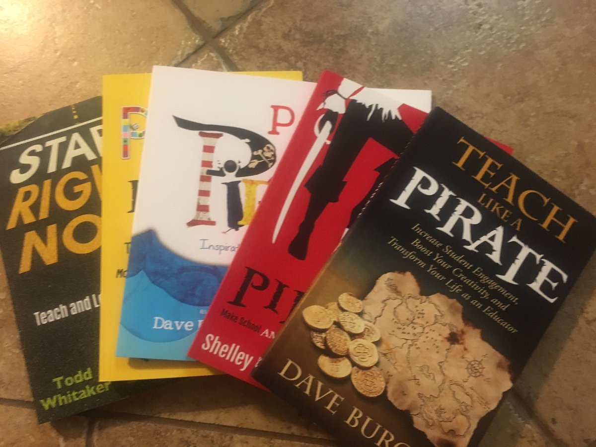edcampVC's tweet photo. Can you guess which awesome educator  gave us some of his books as giveaways for this weekend? #edcamplikeapirate https://t.co/TcqbUlL9CG
