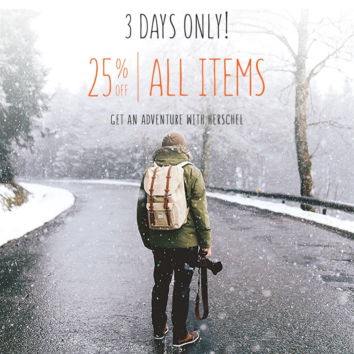 HERSCHEL 25% OFF ALL ITEMS! 3 DAYS ONLY!
Order via Line or Shopdeca.com :)
