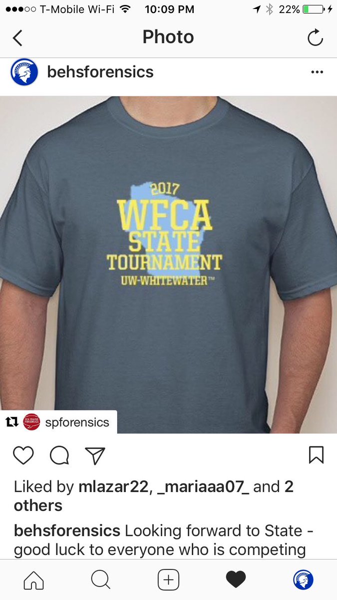 BEHSForensics's tweet photo. Looking forward to State - good luck to everyone who is competing this weekend ๐โ๏ธ#speechanddebate #wiforensics #forensics @theWFCA https://t.co/U6RpgEoHan
