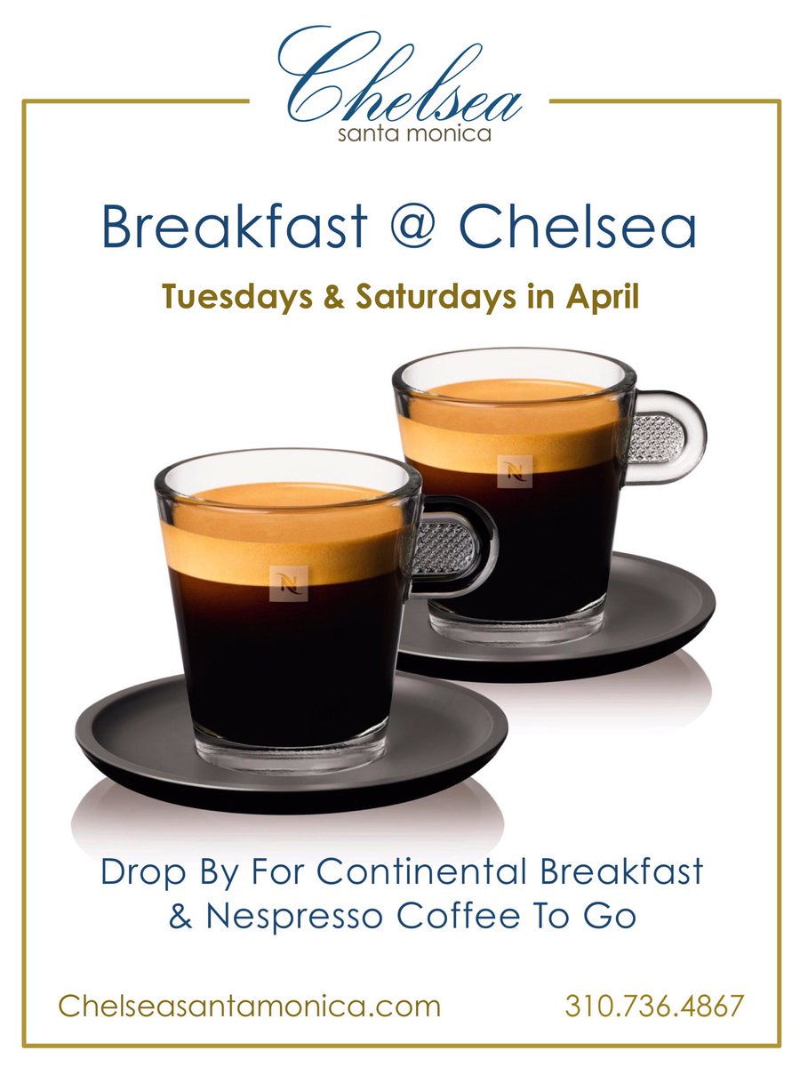 ChelseaSMApts's tweet photo. Resident breakfast in April - every Tuesday and Saturday morning. #livechic #livecoastal #livechelsea #chelseasm https://t.co/69smu3v3pf