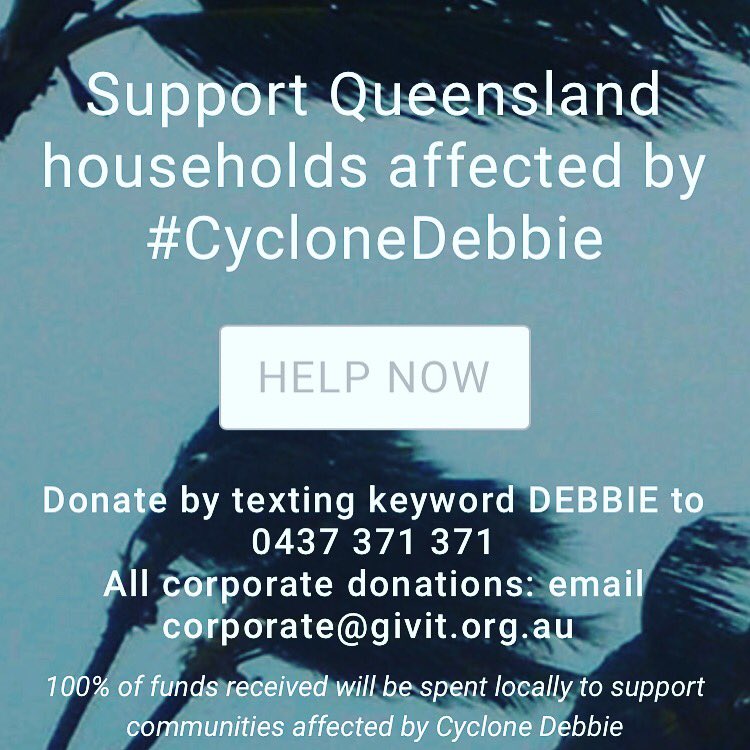 risk101org's tweet photo. Support #Queensland households affected by #CycloneDebbie Donate Now --> @GIVIT_AUS https://t.co/DJRDJW6q9S