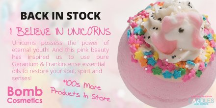 We Believe In Unicorns! Do you? This cherished and adored #BathBlaster from @BombCosmetics is back in stock along with 100s more products!