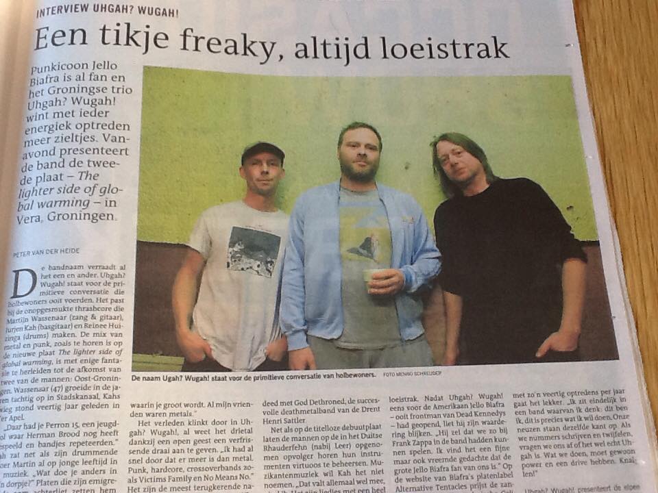 Vandaag in <a href="/dvhn_nl/">Dagblad van het Noorden</a> aandacht voor <a href="/UhgahWugah/">Uhgah?Wugah!</a>. De Groningers presenteren vanavond in @veraclub hun tweede elpee. Morgen in MFC, Coevorden.