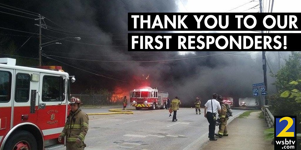 wsbtv's tweet photo. No fatalities. Not even any injuries. Simply incredible. Here's to the heroes who ran toward danger to keep all of us safe. #85fire https://t.co/lF8hJtQ7RL