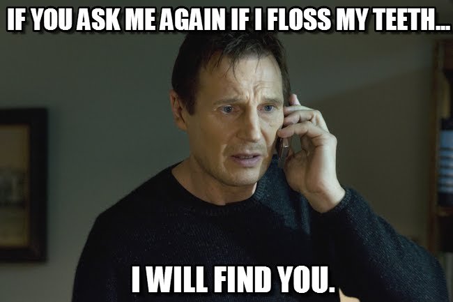 OWSMonline's tweet photo. When the #dentist is just after your life to #floss. #dental #funny #teeth #dentist #DentalHygiene #dentalcare https://t.co/q3UlonN3gg