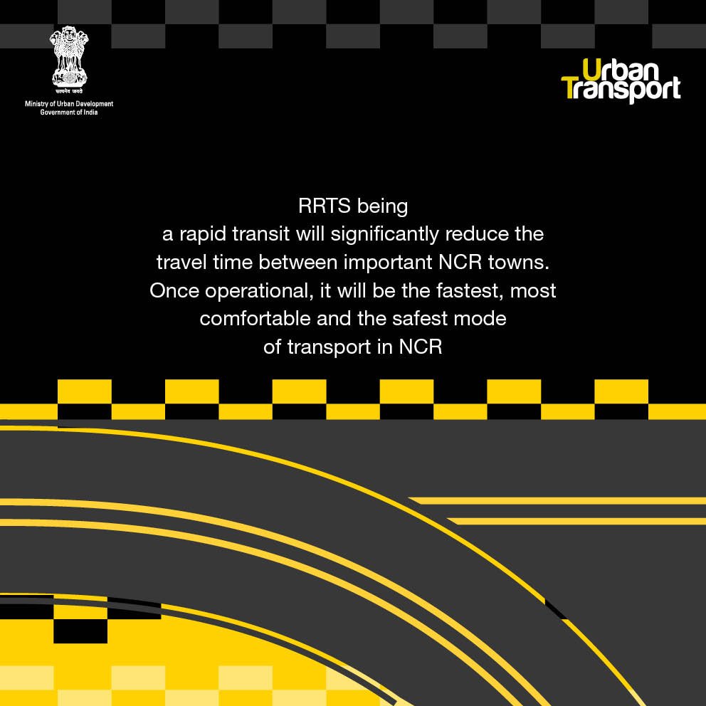 MoHUA_India's tweet image. RRTS to become the fastest, most comfortable and the safest mode of transport in NCR.
#TransportNation